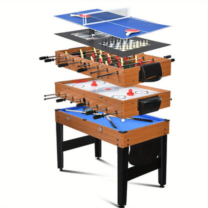 7-in-1 Multi Game Table Combo Set Foosball Hockey Ping Pong Billiards Chess for Home Game Room