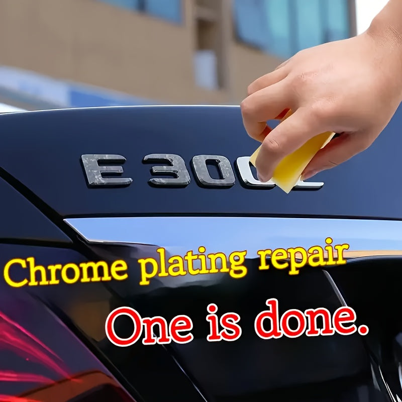 Chrome Plating Refurbishment Agent - Quick Polish & Repair for Door Handles, Window Trim, Car Badges - Removes Oxidation, Restores Shine, Universal Use, 3.38oz, Chrome Plating Refurbishment Agent, Door Handle Restoration, Sleek Bottle Design