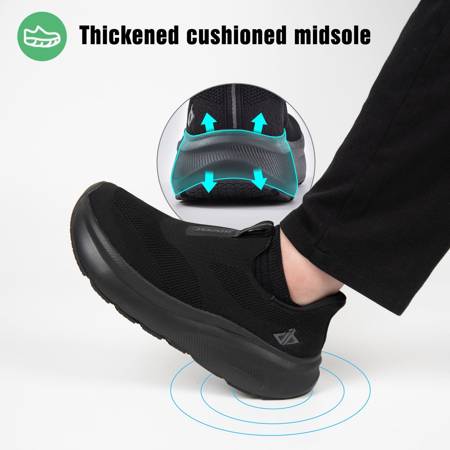 Men's Walking Shoes - Cushioned Support & Wide Toe Comfort