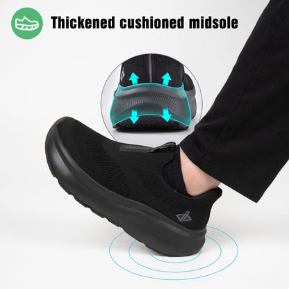 Men's Walking Shoes - Cushioned Support & Wide Toe Comfort