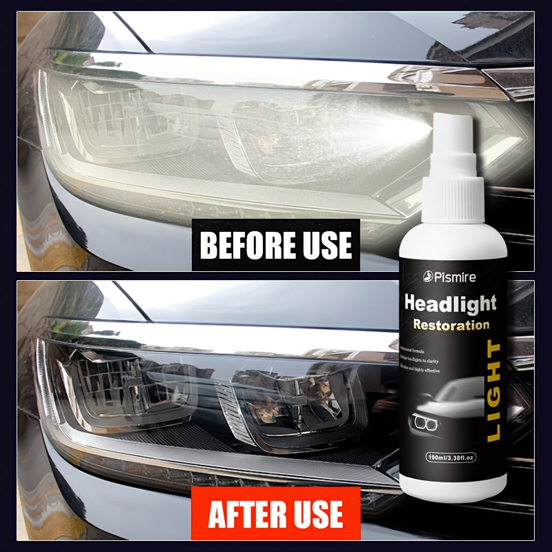 Headlight Restoration Kit | Advanced Ceramic Coating Car Headlight Restoration Fluid, No Polishing Or Sanding Required, Quickly Renovate Car Headlights, Car Headlight Maintenance, Restoration And Care Kit, Quickly Restore Car Headlights
