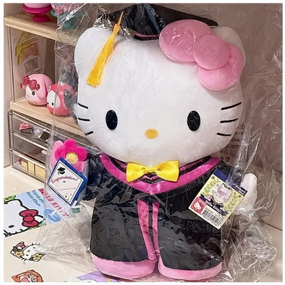Hello Kitty Graduation Cap and Gown Set — Officially Licensed Sanrio Doctoral Cap & Bachelor Gown, Kawaii Grad Gift for Girls & Teens, Graduation Photo Prop, Party Decor, Bouquet Decoration, Student Prize