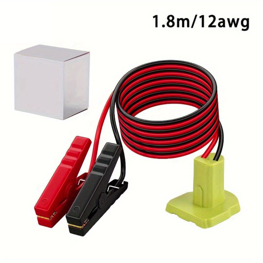[Ryobi Jumper Cable] Ryobi 18V Battery Compatible Jumper Cable Clamps | 5.9ft 12AWG Portable Battery Jumper Starter Automotive Booster Cables for Jump Starting Using Tool (no Battery)