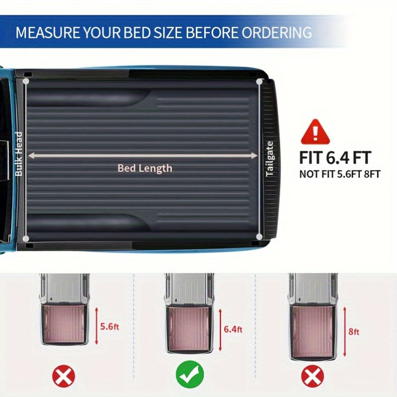 YINTATECH Soft Quad- Fold Tonneau Cover Built For Dodge Ram 1500/ 2500/ 3500 2002- 2025 6.4/6.5ft Truck Beds & W/ O Ram Box Models