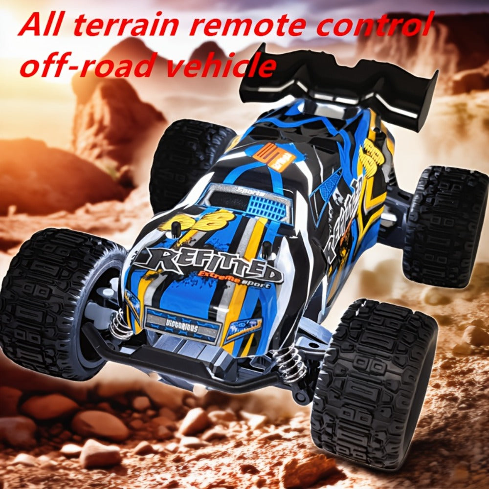 1:18 Scale RC Off-Road Car 35+ KM/H 4WD – 2.4GHz High Speed All-Terrain Remote Control Truck, Hobby Grade RC Racing Crawler for Kids & Adults, Birthday Gift, Blue or Red