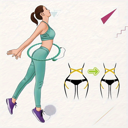 Weighted Hula Hoop for Adults – 36-Knot Gravity Fitness Circle, Adjustable Resistance, Detachable Design for Core Workouts, Waist Slimming & Strength Training, Home & Gym Use, Great Fitness Gift