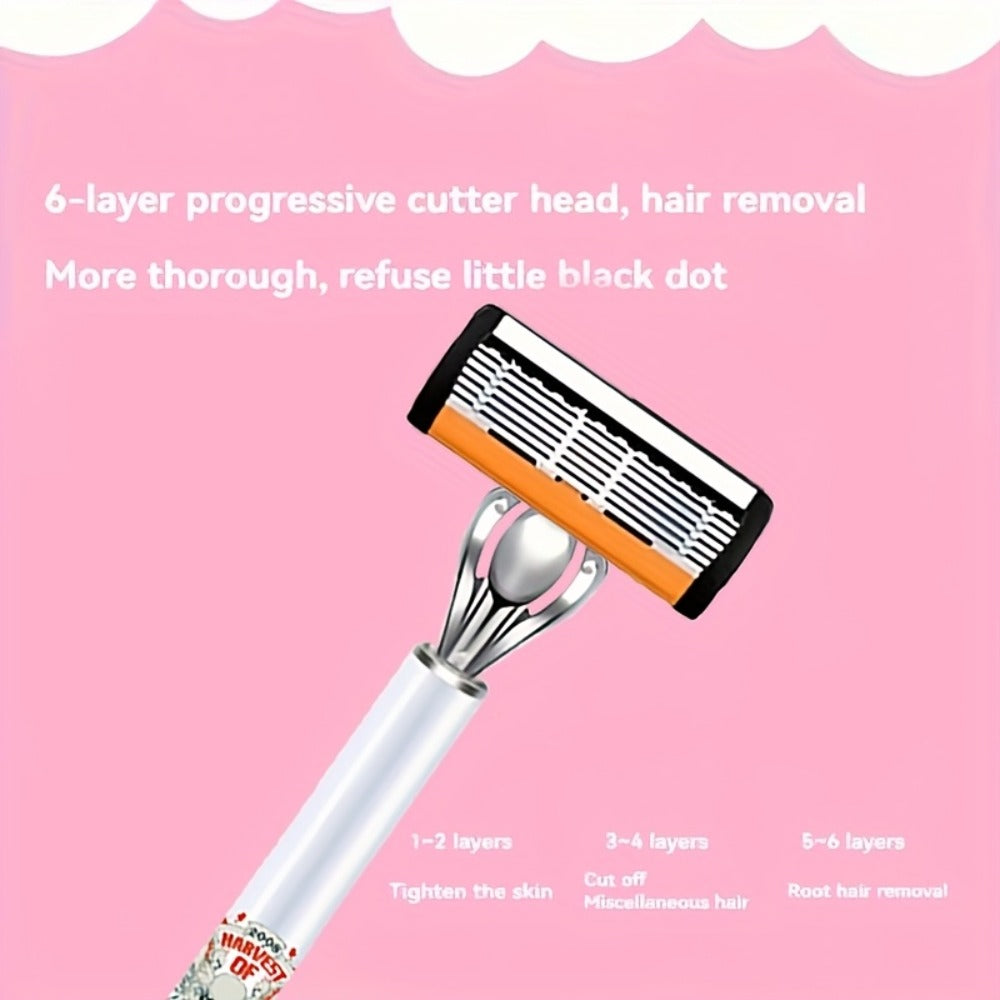Men's Safety Razor Set 72 Blades 2 Non-Slip Handles Progressive Classic Style Painless Shaving Kit – Close Shave Replacement Blade Razor for Daily Face Neck Grooming, Birthday Father's Day Gift for Him