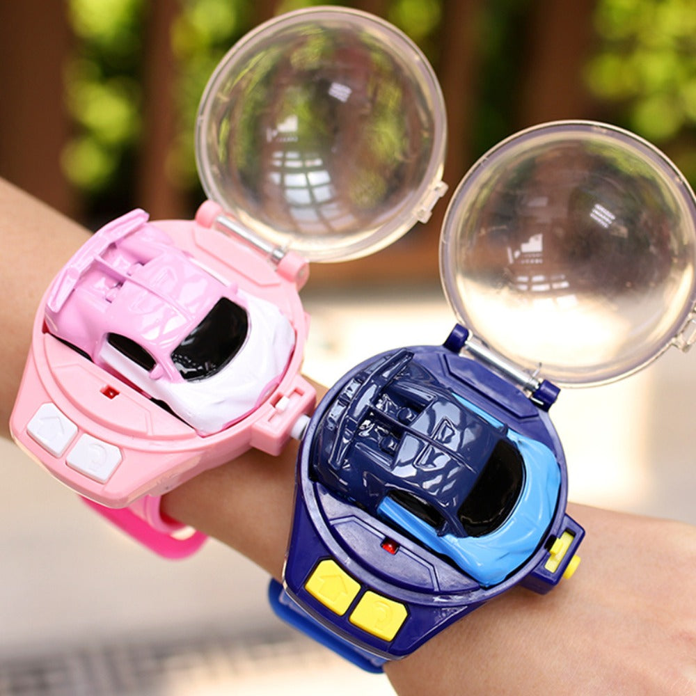 Watch Remote Control Car for Kids Mini Alloy Electric RC Racing Car with Wearable Wrist Watch Controller – Cool Unique Birthday Christmas Halloween Gift for Boys Girls Ages 4+, Blue Pink Indoor Toy Car