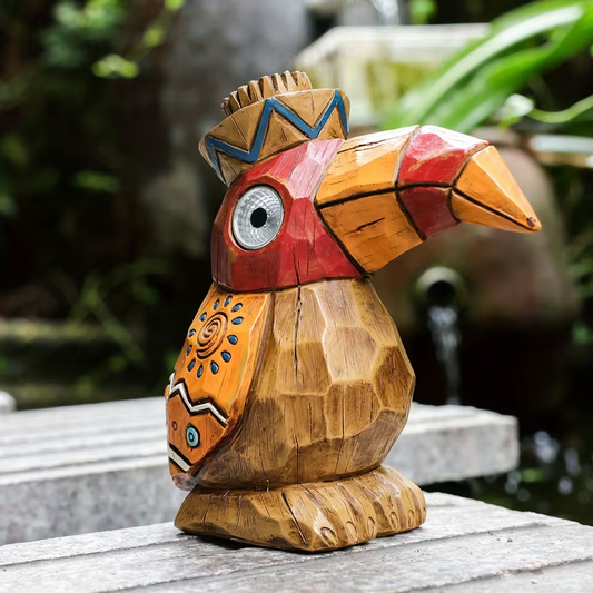 Solar Garden Statue – Tiki Woodpecker Bird Outdoor Light Sculpture for Patio, Pool & Yard Decor