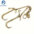 V-Type Tow Chain 3/8x2 Inch - J Hook + Grab Hook for Truck Tractor Wrecker  Recovery