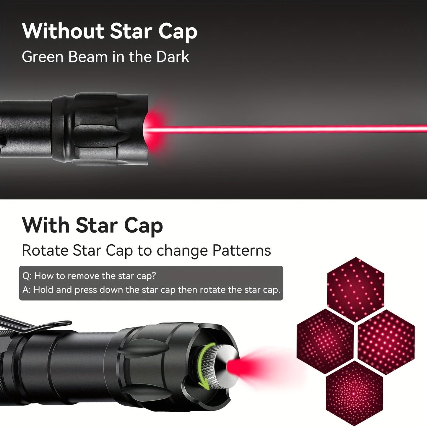 Tactical Laser Pointer with Battery & Charger, Red Green Purple