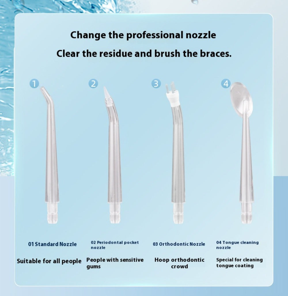 Smart Chip Water Flosser Cordless Oral Irrigator USB Rechargeable 4 Nozzles Orthodontic Tip 3 Cleaning Modes Portable Electric Dental Water Pick for Braces Gum Health Travel Home Men Women