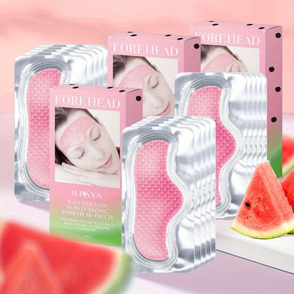 Watermelon Forehead Patches 15pcs Caffeine Collagen Niacinamide Ultra Hydrating Moisturizing Brightening De-Puffing Daily Facial Skin Care for Women All Skin Types