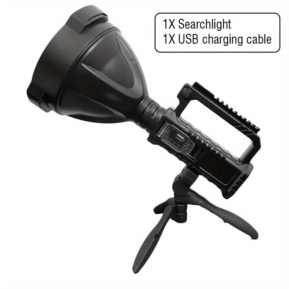 XHP90 High Power LED Flashlight USB Rechargeable Powerful Spotlight Searchlight – 4 Modes, Camping Lantern Torch with Bracket for Fishing Camping Hiking Hunting Outdoor Adventure Patrol