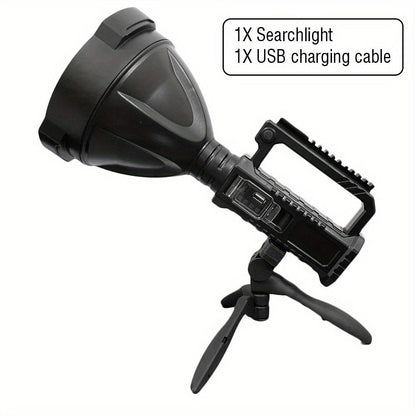 XHP90 High Power LED Flashlight USB Rechargeable Powerful Spotlight Searchlight – 4 Modes, Camping Lantern Torch with Bracket for Fishing Camping Hiking Hunting Outdoor Adventure Patrol