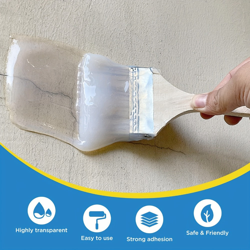 Waterproof Sealant Liquid Glue 32oz 1KG Leak Repair Agent – Indoor Outdoor Waterproof Coating for Roof Basement Wall Pipe Crack Sealing, Transparent & Black, Strong Adhesive Waterproof Repair Glue