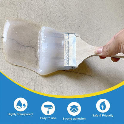 Waterproof Sealant Liquid Glue 32oz 1KG Leak Repair Agent – Indoor Outdoor Waterproof Coating for Roof Basement Wall Pipe Crack Sealing, Transparent & Black, Strong Adhesive Waterproof Repair Glue