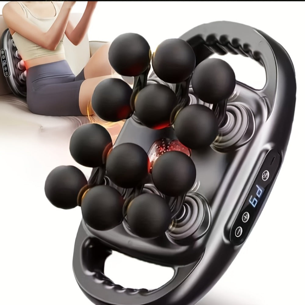 Fascia Gun Multi-Head Deep Tissue Massager – 9 High-Frequency Modes for Leg, Waist, Back & Hip Muscle Relief | Ergonomic Compact Design with High-Performance Motor for Fitness Recovery
