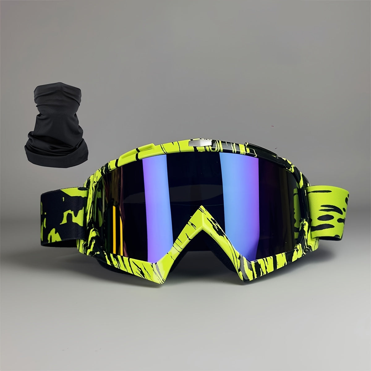 Ski Goggles Set with Black Headband – TPU Frame PC Lens Mirror Coating, Thick Foam Pad, Adjustable Strap, 28+ Color Styles, Adult Snow Goggles for Skiing & Snowboarding, Great Gift