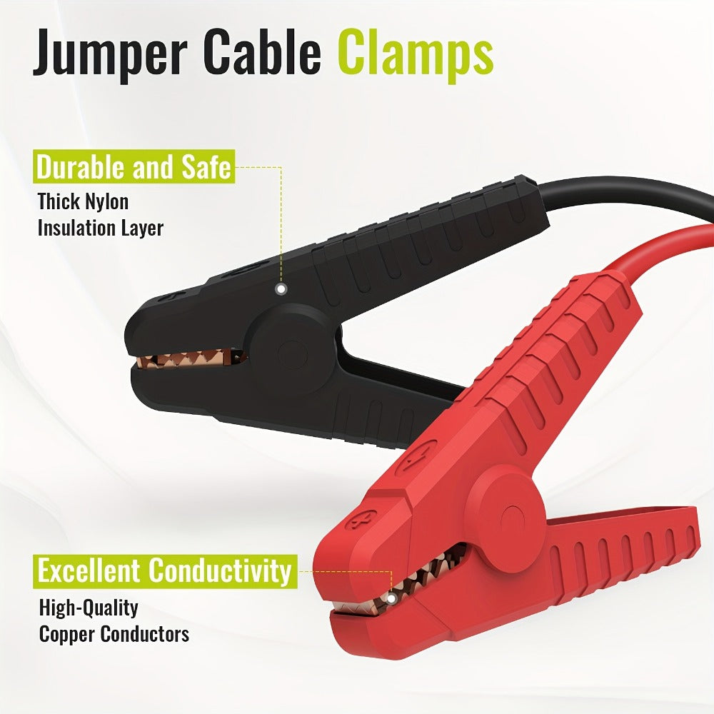 Jumper Cables with Battery Adapter – Compatible with Dewalt 18V & Ryobi 18V, 8AWG 5.9FT Portable Car Jump Starter Cables for Light Vehicles (Battery Not Included)