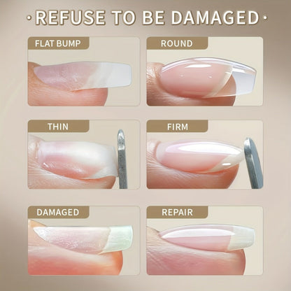 Builder Gel Nail Extension Base 4-in-1 XEIJAYI 2pcs 15ml - Leveling Reinforcement Sealing Adhesion Alcohol-Free Construction Primer Gel for Nail Salons & DIY Strengthening Base Coat 0.51oz Each