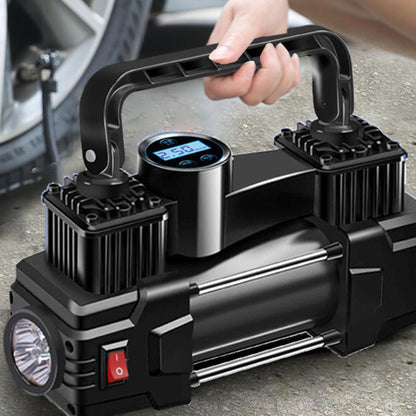 12V 150 PSI Car Air Pump Tire Inflator Portable Powerful Dual Cylinder Air Pump for Car Tires, Auto Accessories, Automatic Tire Pump with LED Digital Pressure Gauge, LED Light, Suitable for SUV, Truck, Car, Bicycle, Basketball, Lifebuoy, No Battery Requir