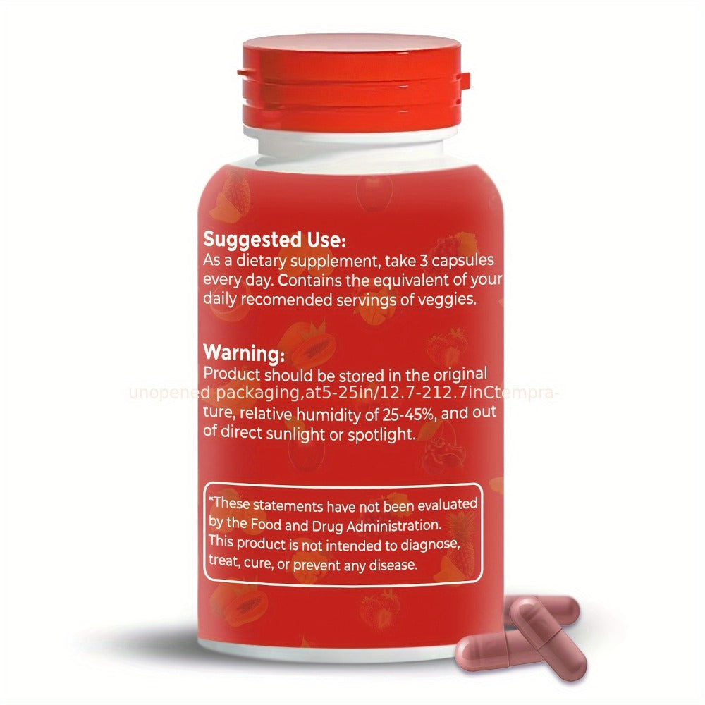 Superfood Capsules Fruits & Vegetables — 90 Fruit + 90 Veggie Capsules per Set | Whole-Food Daily Nutrition with Phytonutrients & Antioxidants for Women, Men & Teens | Natural Flavor