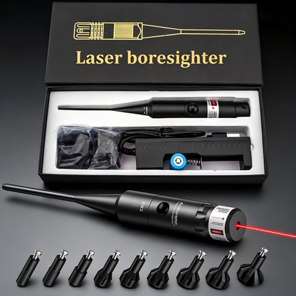 Universal Laser Bore Sighter Kit with 32 Adapters | Red & Green Bore Sight for Rifles, Pistols & Shotguns – Tactical Caliber Boresighter Accommodating Firearms from .17 to 12GA for Fast Zero-In