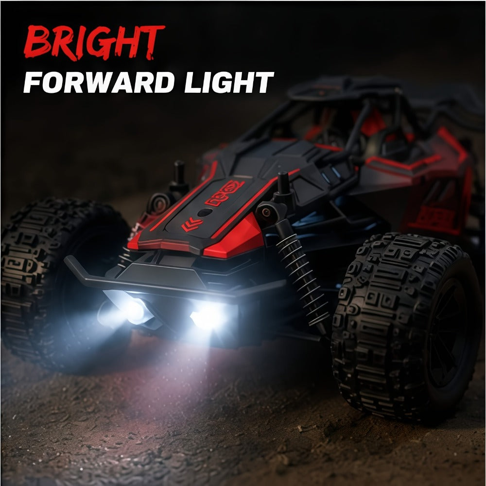 RC Monster Truck 1:20 Scale 4WD with LED Headlights – 2.4GHz All-Terrain Off-Road Remote Control Car, High-Speed Amateur RC Vehicle, Birthday Gift for Boys, Fast & Furious Green Yellow Red