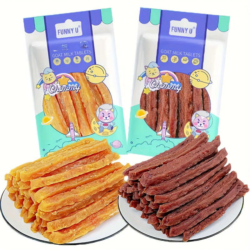 Milk Stick Dog Treats Soft Chew – Dried Milk Chicken & Duck Sticks, High Protein Easily Digestible Training Rewards for Small Medium Large Dogs, Healthy Dog Snacks 100g & 300g