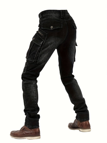 Men's Straight Leg Jeans - Vintage Wash Clean Finish Streetwear
