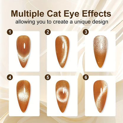 Cat Eye Gel Polish 8ml Holographic Chameleon Flash — Magnetic Sand 3D Color-Shifting Semi-Permanent UV LED Gel Varnish for Salon & Home DIY Nail Art, Gift for Women
