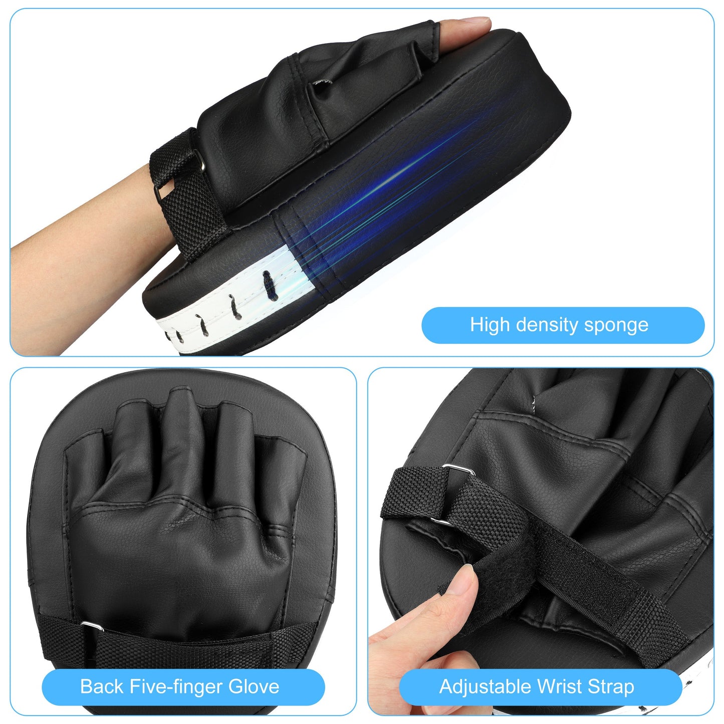 Faux Leather Boxing Gloves & MMA Training Pads Set, 2pcs