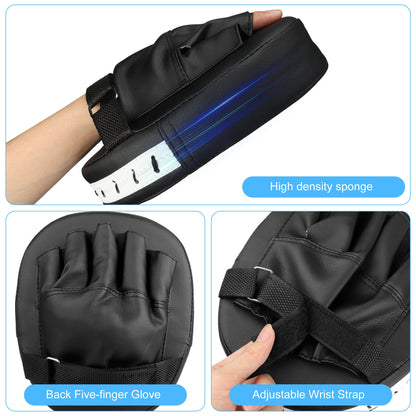 Faux Leather Boxing Gloves & MMA Training Pads Set, 2pcs
