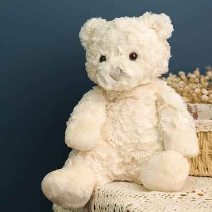 White Teddy Bear Plush Loving Heart – Soft Cute Stuffed Animal for Baby Girls Women, Kawaii Bear Toy, Birthday Valentine's Day Christmas Baby Shower Holiday Gift for Kids Toddlers
