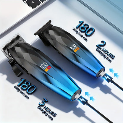 Electric Hair Clipper 2-Pack for Men - Professional Cordless Hair Trimmer Set for Home Car Business Travel, Rechargeable Portable Barber-Grade Clipper Kit, Great Gift for Men
