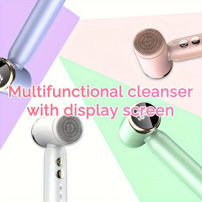 EMS Microcurrent Face Massager Skin Tightening Device V-Face Lifting Double Chin Reducer Neck Rejuvenation 6-in-1 Brush Heads 3-Speed USB Rechargeable Portable Beauty Tool for Women