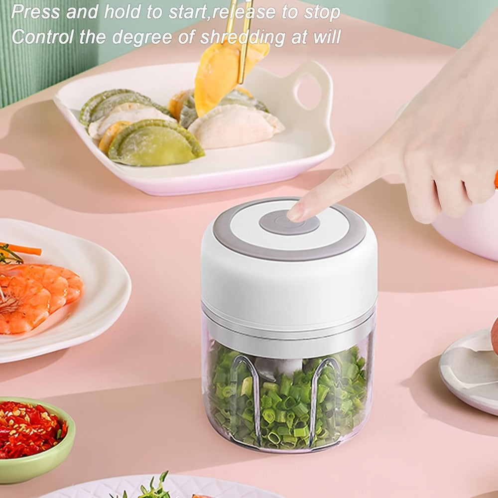 Mini Food Processor USB Rechargeable Electric Chopper 9.47oz – Portable Wireless Meat Grinder & Blender for Garlic, Vegetables, Fruit, Ginger & Chili, Compact Kitchen Tool for Home Office Travel
