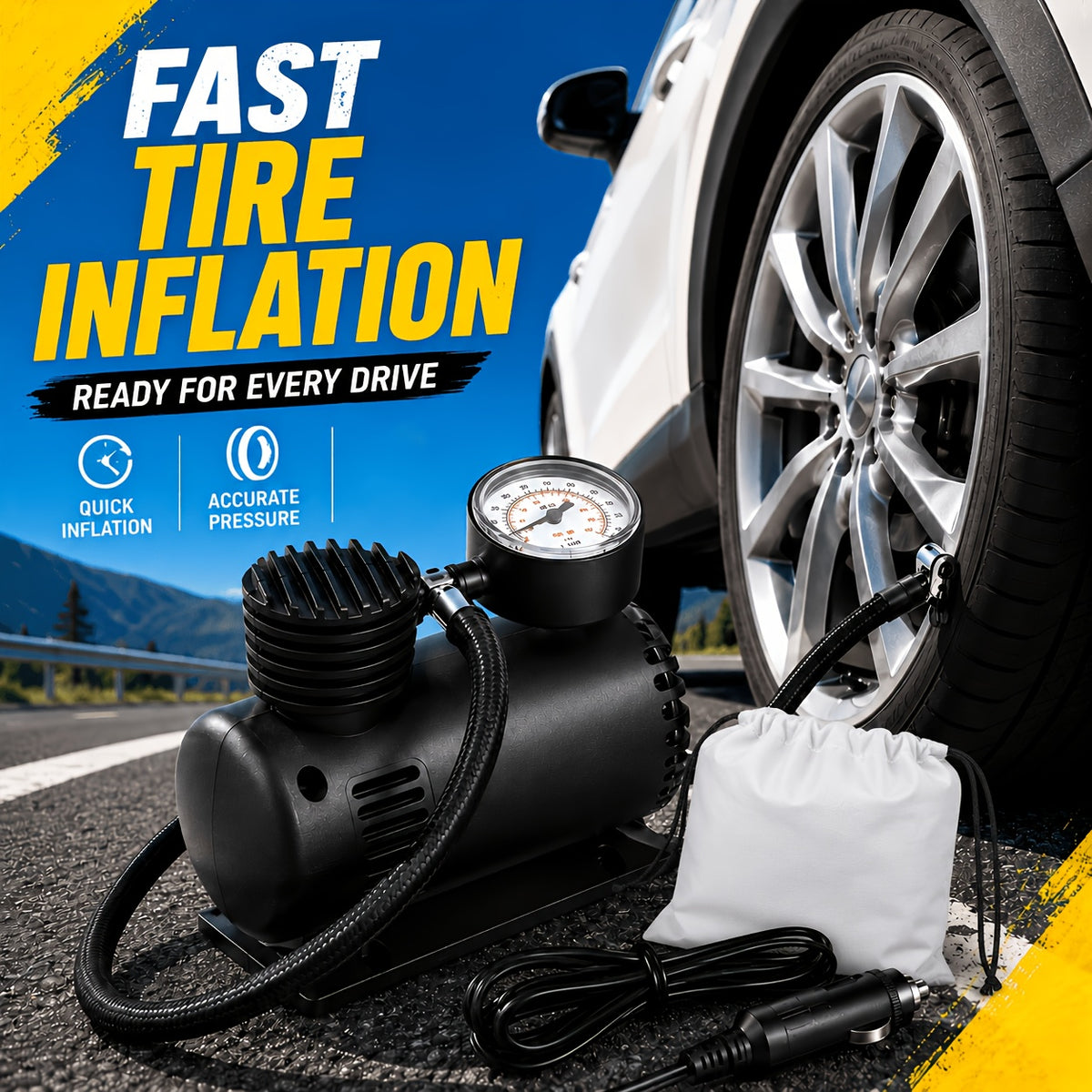 Multifunctional Portable Electric Air Pump, Suitable for Car Tires, Balls, Balloons, Inflatable Castles, Pool Toys, and Outdoor Inflatable Decorations