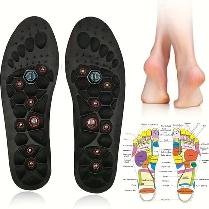 PU Massage Insoles Acupoint Arch Support – Breathable Sports Sole Buffer, Foot Reflex Comfort Insole for Men & Women, 3 Sizes