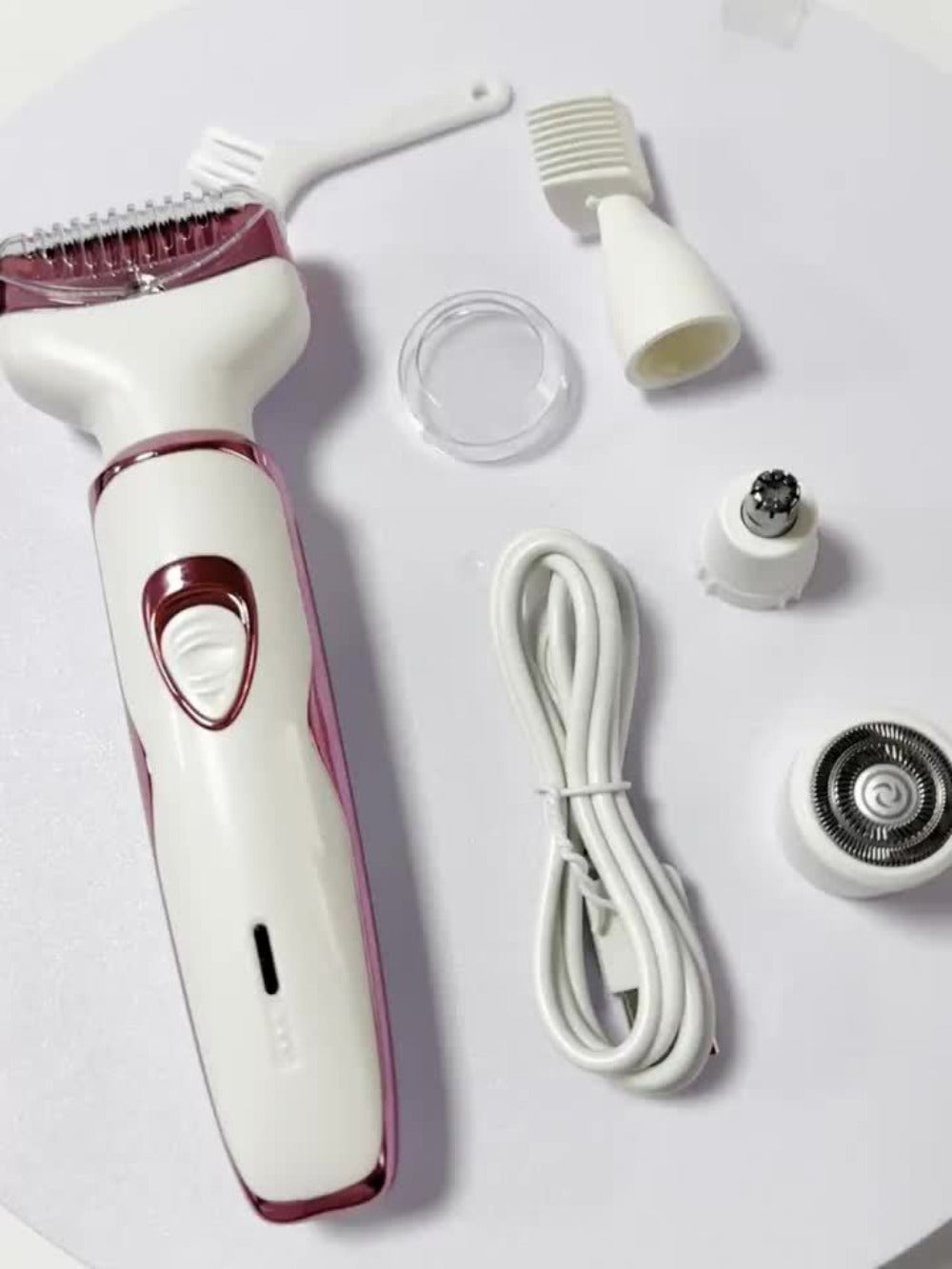 Electric Razor for Women 4-in-1 Rechargeable Lady Shaver Grooming Kit - Painless Wet Dry Hair Removal for Face Nose Legs Underarm Bikini Line Portable USB Rechargeable Gift Set