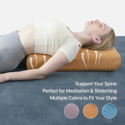 Yoga Bolster Pillow – Long Supportive Cushion for Restorative Yoga & Floor Sitting, Carry Handle & Machine Washable Cover for Meditation & Relaxation