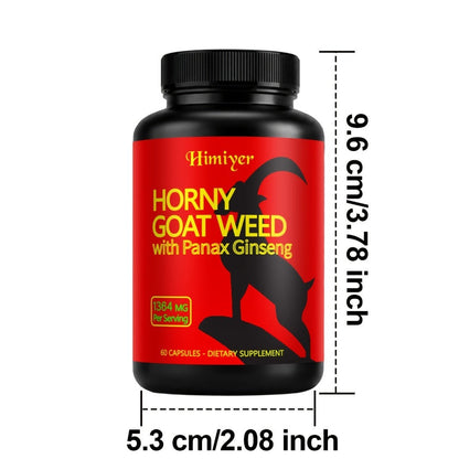 Horny Goat Weed Complex with Tongkat Ali, Ginseng & Premium Herbal Blend - Men's Vitality & Energy Support Supplement - 2 Pack Value Bundle