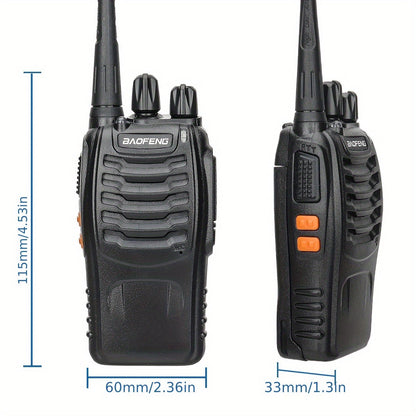 Baofeng BF-888S Walkie Talkies 16 Channel UHF Long Range Two Way Radio Rechargeable with Earphones for Camping Hiking Hunting Outdoor