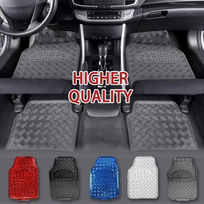 Waterproof Car Floor Mats 4pcs Set – PVC All-Weather Protection, Dustproof Easy-Clean Full Set for Cars, SUVs & Trucks, Anti-Slip, Multiple Colors Available
