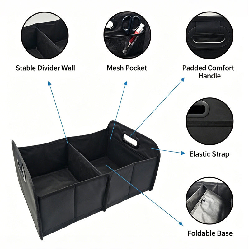 Foldable Car Storage Box, Portable And Durable with Handle, Suitable for All Cars, Suvs, And Minivans, Ideal for Indoor And Outdoor Storage