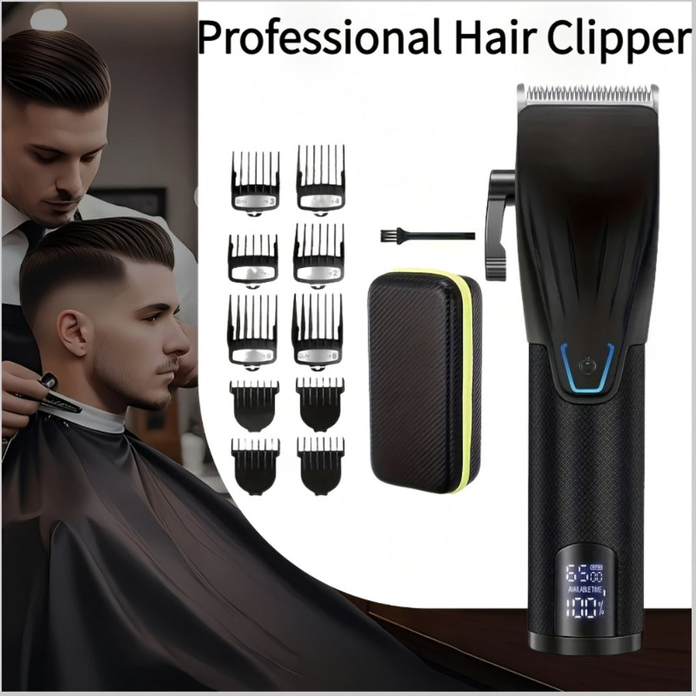 LED Hair Clipper for Men - USB-C Rechargeable Cordless Beard Trimmer with LED Display & 4 Guide Combs, Barber-Grade Home Haircut Kit, Blue Green Red Black, Gift for Men