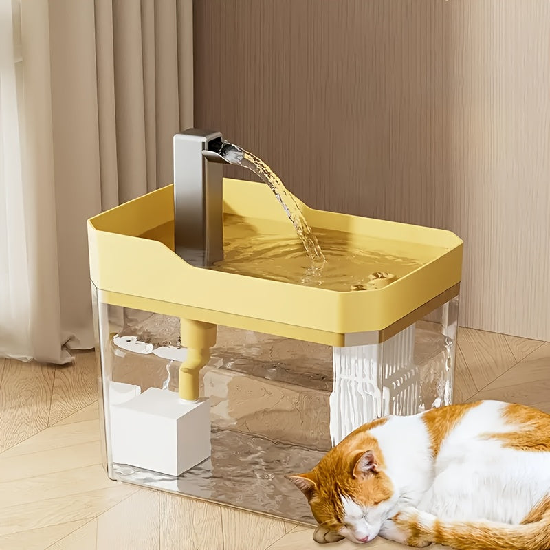 Cat Water Fountain Automatic USB Rechargeable – Ultra-Quiet Smart Pet Water Dispenser with Continuous Cycling Flow, No Battery Required, for Cats & Dogs (White / Black / Yellow)