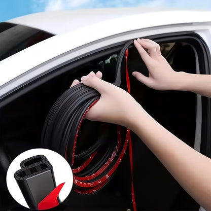 16.73Ft/510Cm Noise Reduction Car Door Window Sealing Strips, Universal Self-Adhesive Rubber Strip, Automotive Seal Strip, Sound Insulation Effect, Shock Absorption, Suitable for Cars, Trucks, Suvs, Rvs