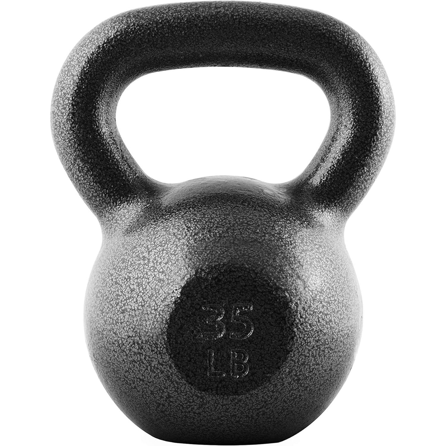 Cast Iron Kettlebell with Wide Flat Base – Hammerstone Painted, Anti-Corrosion, Smooth Grip Handle for Strength Training, Full Body Workout, CrossFit & Home Gym | Multiple Weight Options 10–80 LB